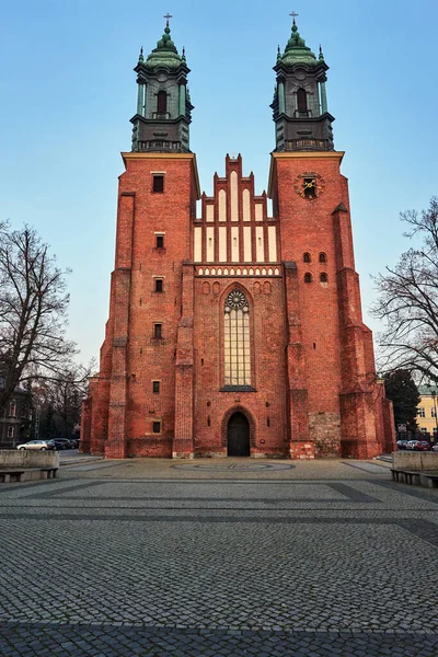 Gothic Belfries Historic Cathedral Poznan — Stock Photo, Image
