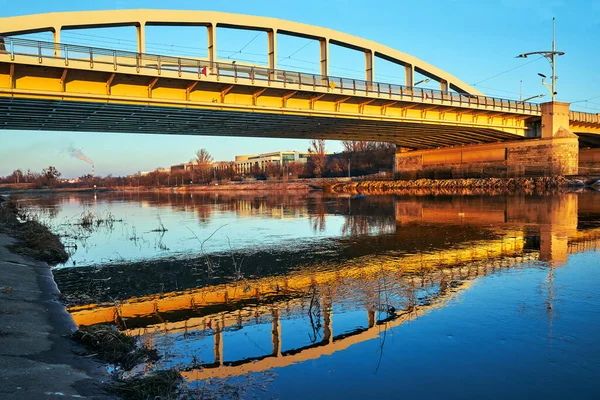 Estrutura Aço Ponte Rio Warta Poznan — Fotografia de Stock