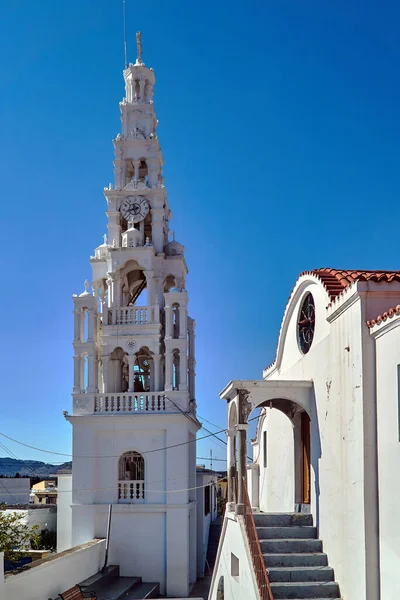Campanario Iglesia Ortodoxa Isla Rodas Grecia — Foto de Stock