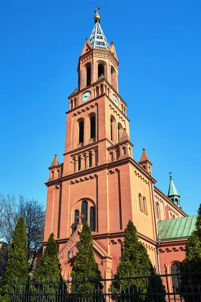 Historyczny Neogotycki Kościół Katolicki Poznaniu — Zdjęcie stockowe