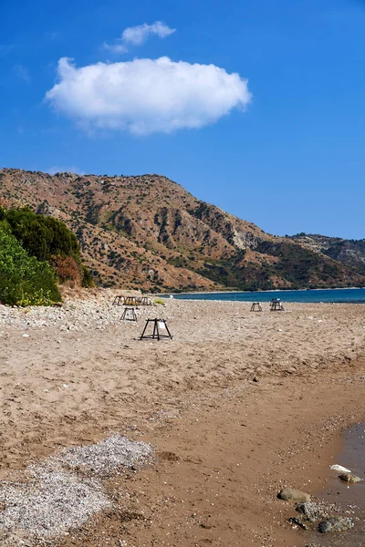 Drewniane Oznakowanie Miejsca Przechowywania Jaj Żółwi Careta Careta Piaszczystych Plażach — Zdjęcie stockowe