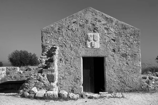 Edifício Pedra Nas Ruínas Uma Fortaleza Medieval Veneziana Ilha Kos — Fotografia de Stock