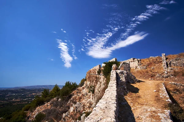 Murallas Piedra Del Castillo Medieval Veneciano San Jorge Isla Cefalonia —  Fotos de Stock