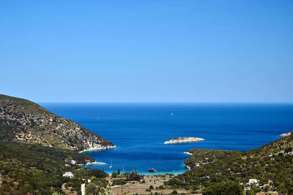 Plage Dans Baie Porto Atheras Sur Île Céphalonie Grèce — Photo