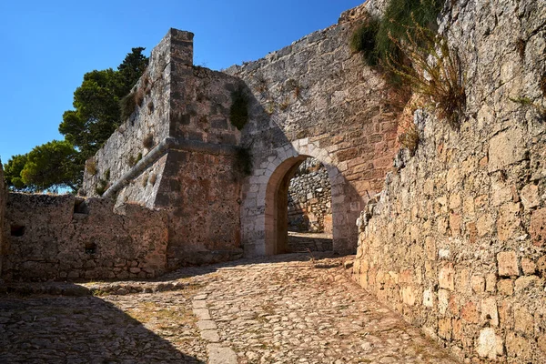 Kamienna Brama Średniowiecznego Weneckiego Zamku Jerzego Wyspie Kefalonia Grecji — Zdjęcie stockowe