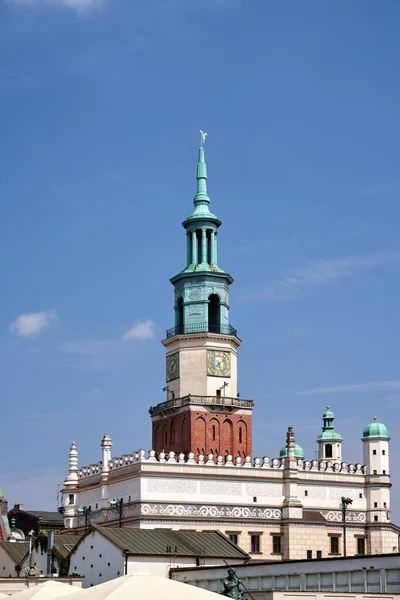 Torre Prefeitura Renascentista Praça Mercado Poznan — Fotografia de Stock