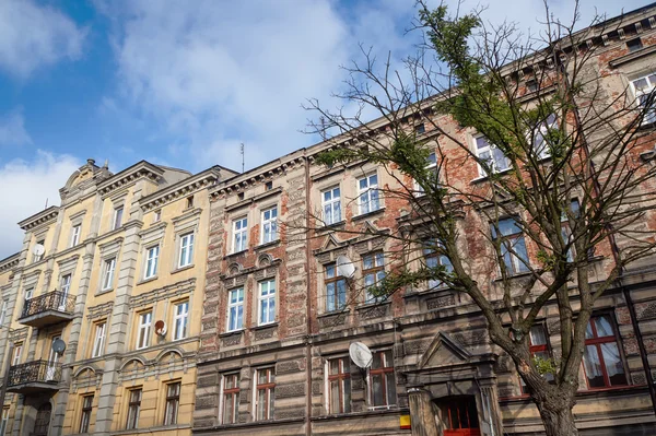 Baum und Häuserfassaden im Herbst — Stockfoto