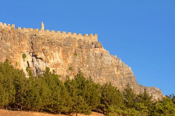 Fortificazioni medievali in cima alla roccia — Foto Stock