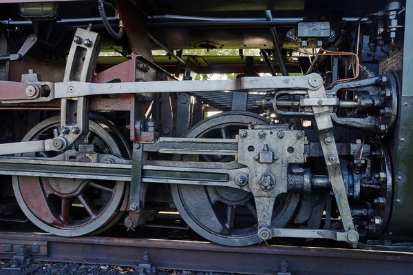 Fragment of mechanism old locomotive — Stock Photo, Image