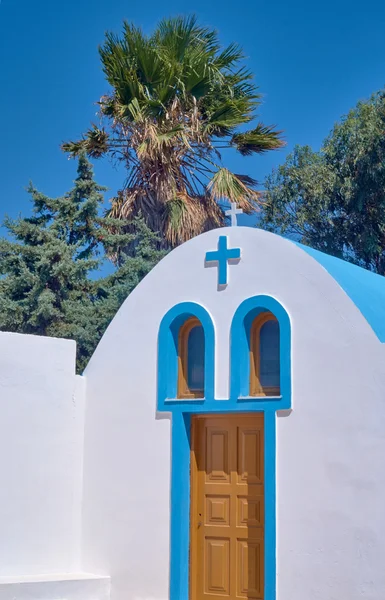 Entrada para a capela ortodoxa na ilha de Kos — Fotografia de Stock