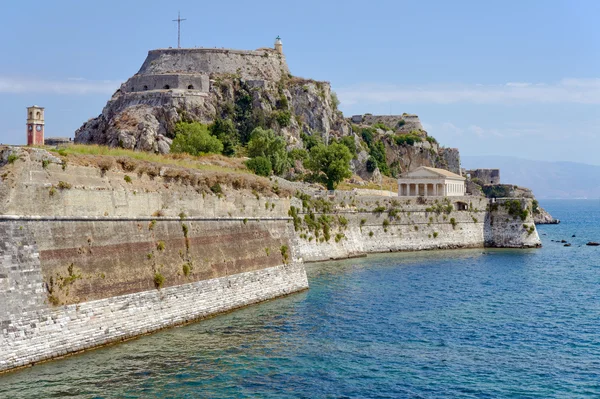 Venetiaanse fort Palaio Frourio in stad van Corfu — Stockfoto