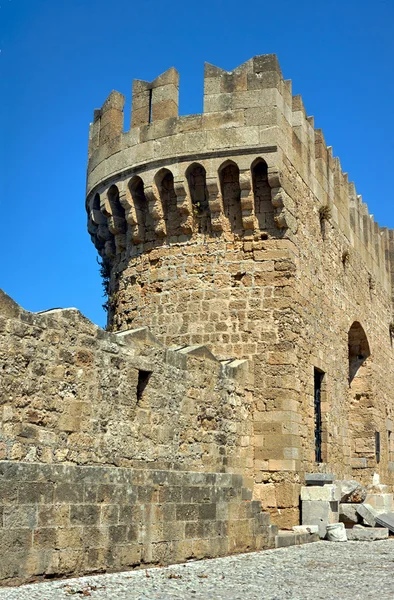 Bastión del Castillo medieval de los Caballeros en Rodas — Foto de Stock