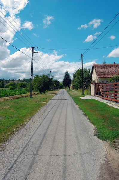 Kırsal yaz sokak görünümü — Stok fotoğraf