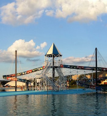 Yaz aqua park, güneşli bir gün