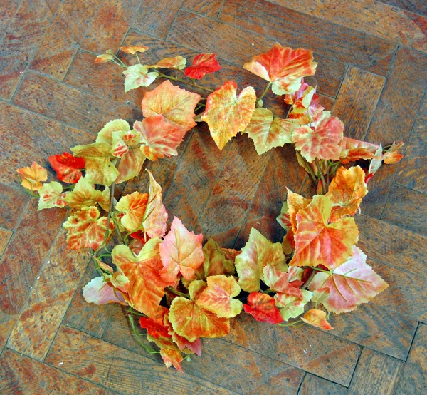 Beautiful autumn colors of plastic leaves — Stock Photo, Image