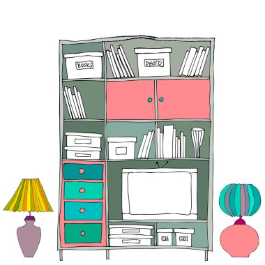 İç mekan, bookshelf
