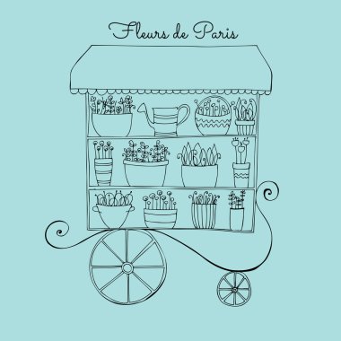 Çiçekçi dükkanı gezici