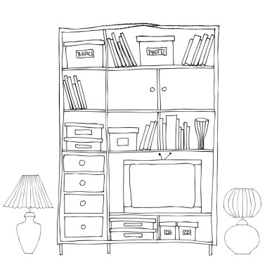 İç mekan, bookshelf