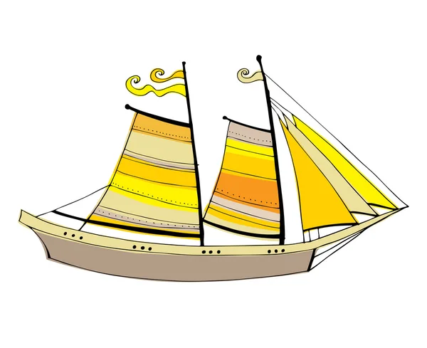 Barco à vela — Vetor de Stock