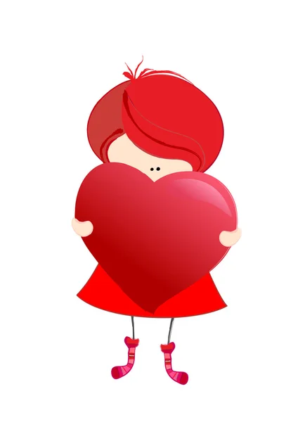 Chica del día de San Valentín — Vector de stock