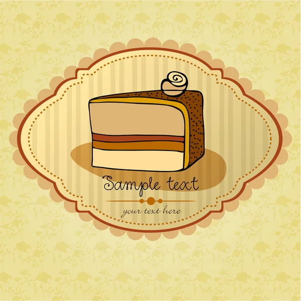 Retro cake card — Stock Vector