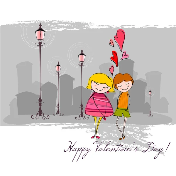 Background with couple for Valentine's day — Stock Vector