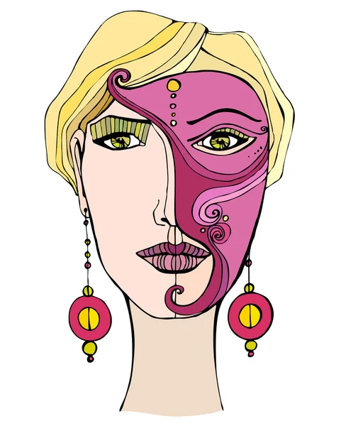 Meisje in masker — Stockvector