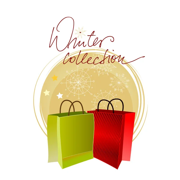 Christmas shopping bags — Stok Vektör