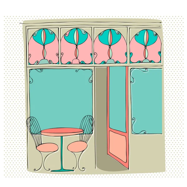 Cute street café — Stockvector