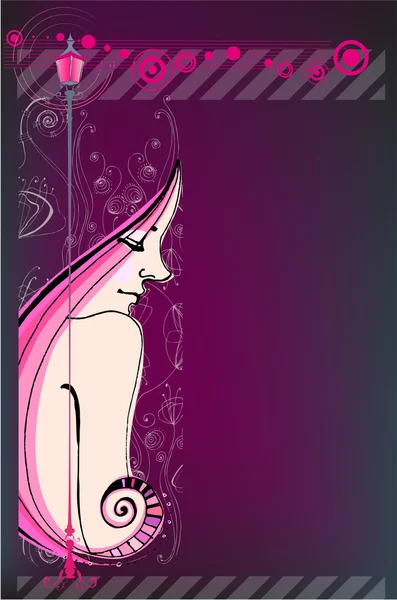 Милая девушка с розовыми волосами — стоковый вектор