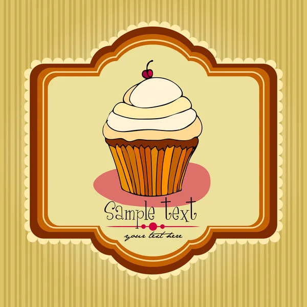 Retro cupcake kort — Stock vektor