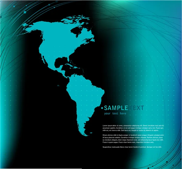 Contexte avec carte de l'Amérique — Image vectorielle