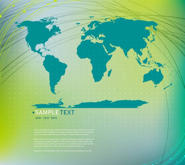 Arrière-plan avec silhouette de carte du monde — Image vectorielle