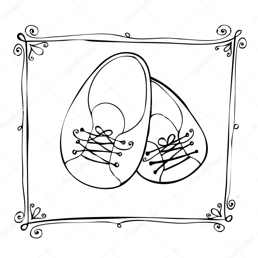 Baby arrival card with shoes