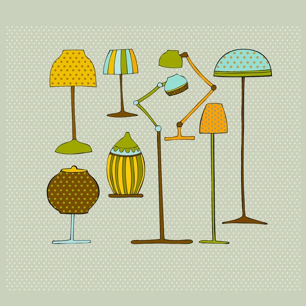 Ensemble de lampes — Image vectorielle
