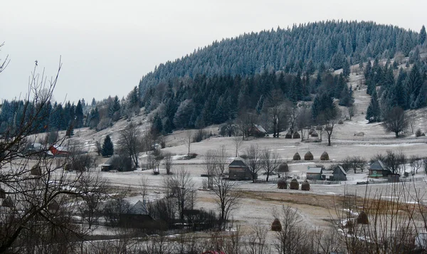Зимний сельский пейзаж — стоковое фото