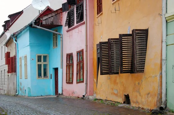 Rua com casas coloridas — Fotografia de Stock