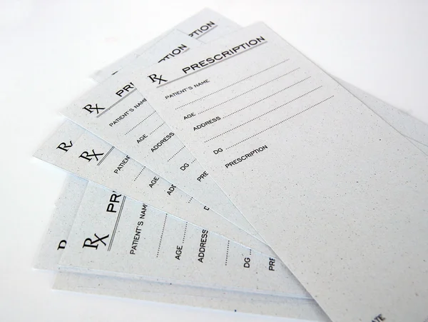 Blank prescriptions over white background — Stock Fotó