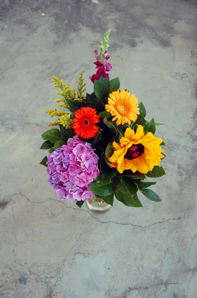 Színes nyári virágok gyönyörű csokor — Stock Fotó