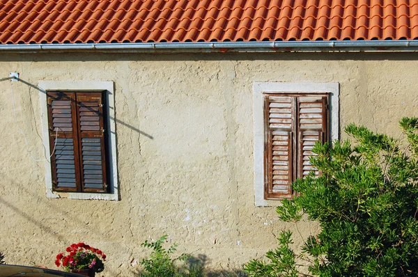 Détail de la façade du vieux bâtiment — Photo