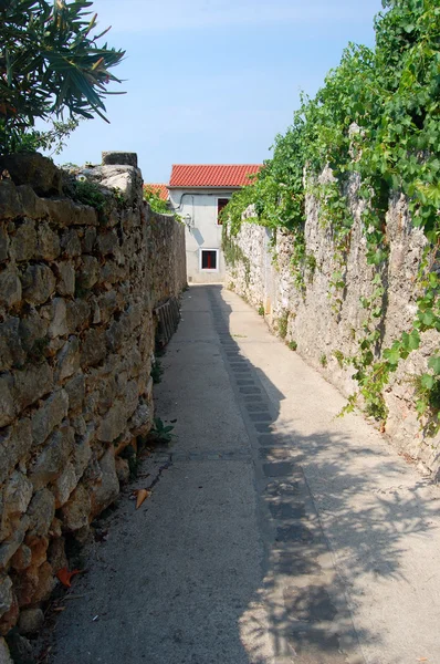 Dwóch stonowanych kamienny mur — Zdjęcie stockowe