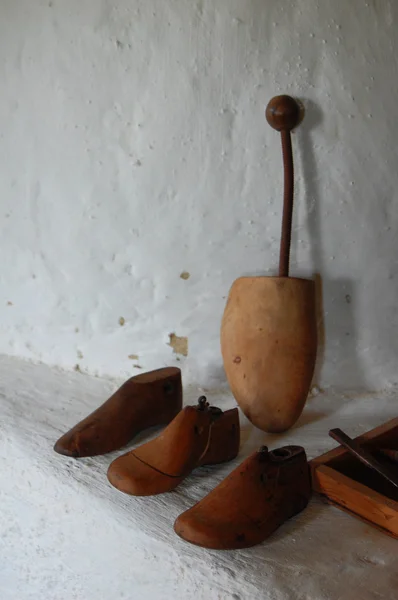 Staré dřevěné náčiní pro výrobu obuvi — Stock fotografie
