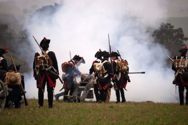 TVAROZNA, CZECH REPUBLIC - NOVEMBER 29, 2014: History fan in mil