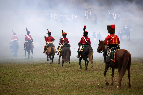 Historia wentylator w kostium militarny, Austerlitz — Zdjęcie stockowe