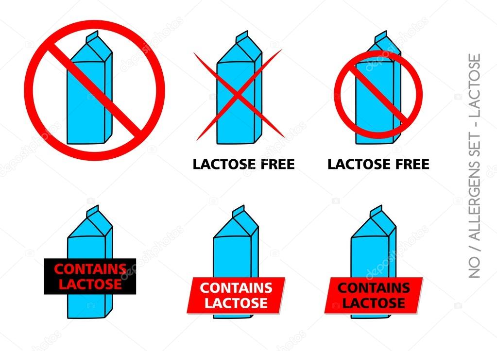 Vector Lactose Free Symbols isolated on white background