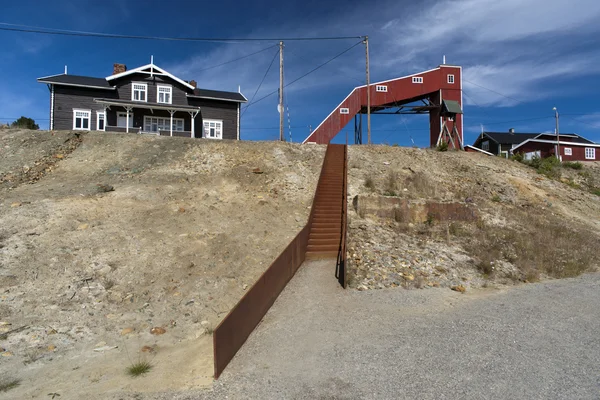 Eski pas merdiven bakır madeni, Foldall, Norveç — Stok fotoğraf