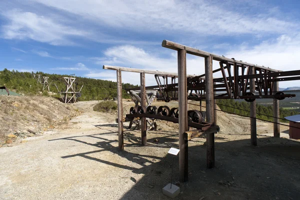 Old mining cableway, copper mine, Folldal, Norway — Stock Photo, Image