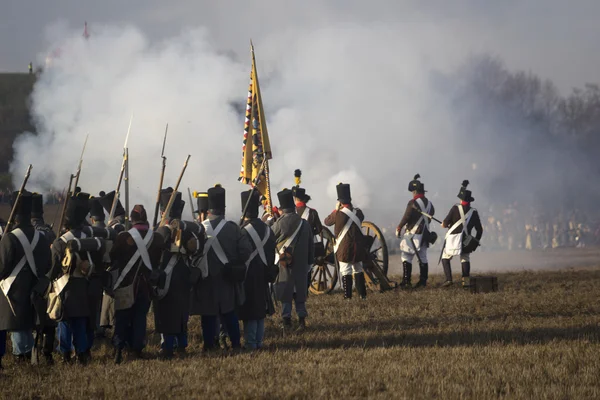 Miłośników historii w kostiumy wojskowe Austerlitz — Zdjęcie stockowe