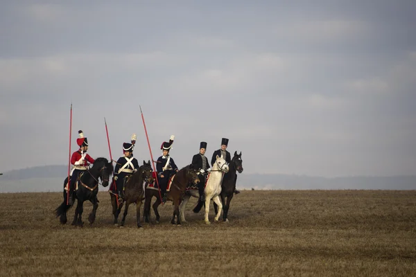 Miłośników historii w kostiumy wojskowe Austerlitz — Zdjęcie stockowe