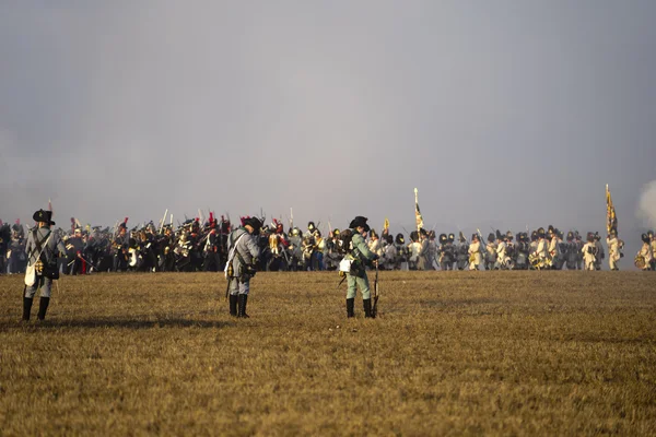 Miłośników historii w kostiumy wojskowe Austerlitz — Zdjęcie stockowe